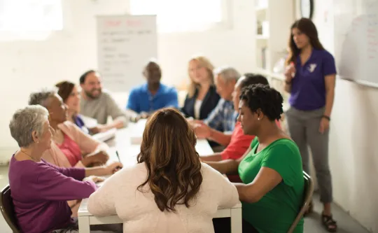 Lifestyle Coach is leading a diabetes prevention program class